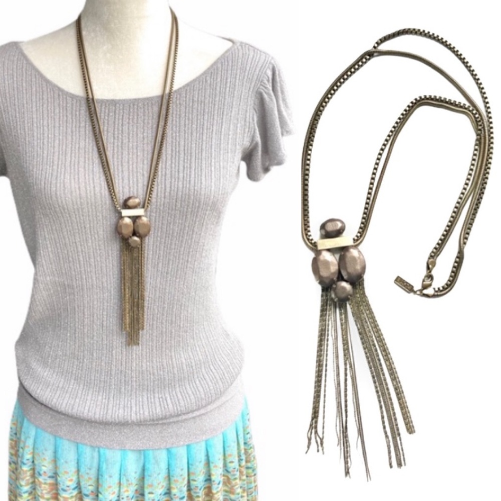 Silpada Long Tribal Statement Necklace New